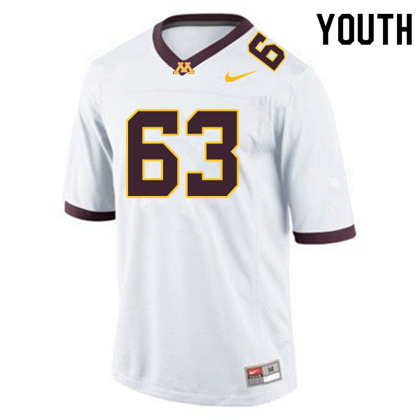 Youth #63 Austin Beier Minnesota Golden Gophers College Football Jerseys Sale-White - Click Image to Close